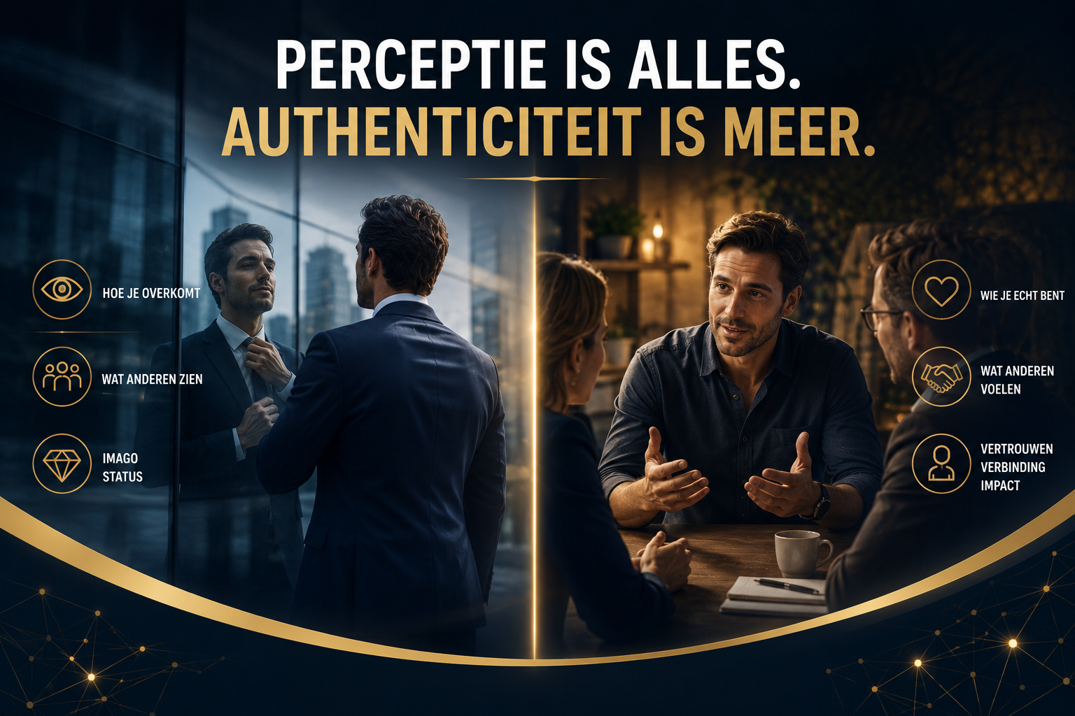 Symbolisch beeld van een masker en een echt gezicht — perceptie versus authenticiteit