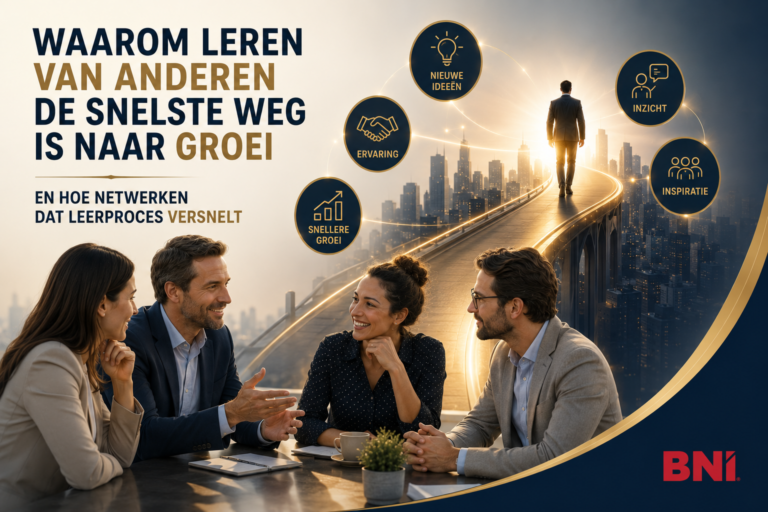 Een ervaren en een jongere ondernemer in aandachtig gesprek